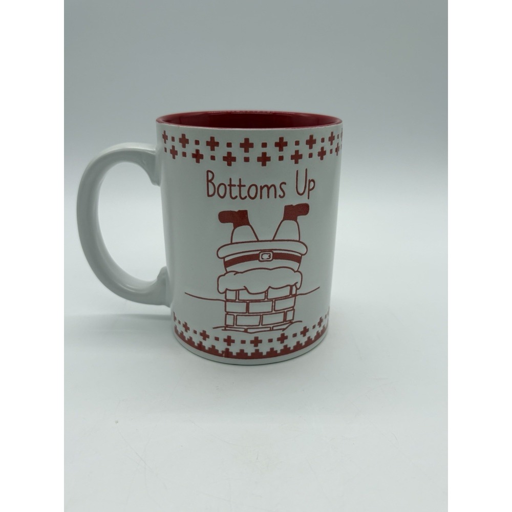 Threshold Target Bottoms Up Santa Chimney Christmas Mug 14 oz Red Interior